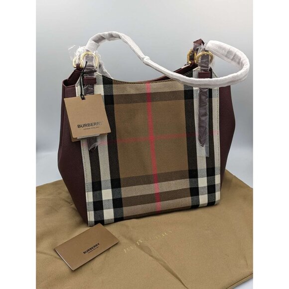 Burberry Small Canterbury Leather House Check Canvas Shoulder Tote Bag M… - Picture 15 of 16